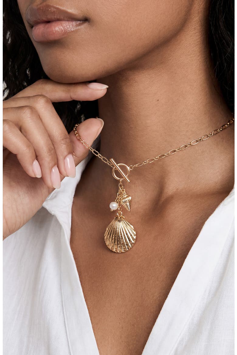Seaside Toggle Charm Necklace, Alternate, color, GOLD