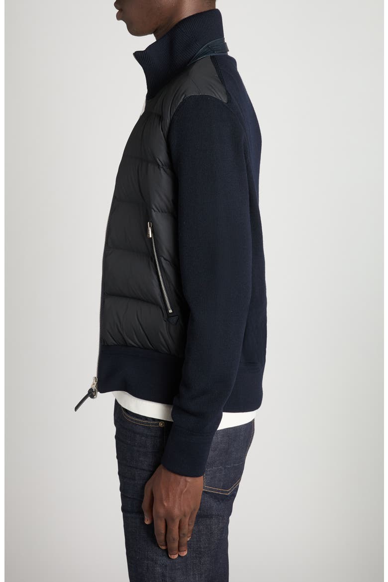 Mixed Media Zip Cardigan, Alternate, color, HB901 DARK MIDNIGHT BLUE
