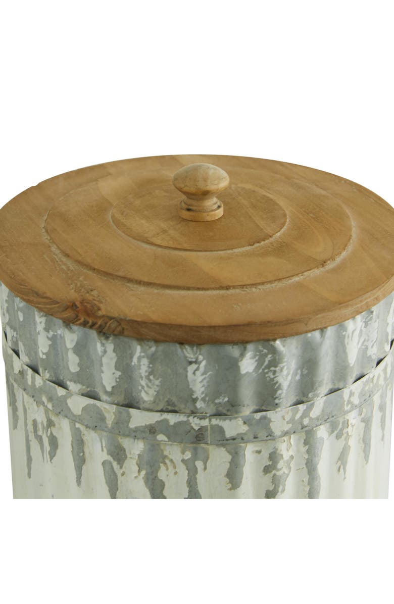 UMA Farmhouse Set of 3 Metal Canisters, Alternate, color, White