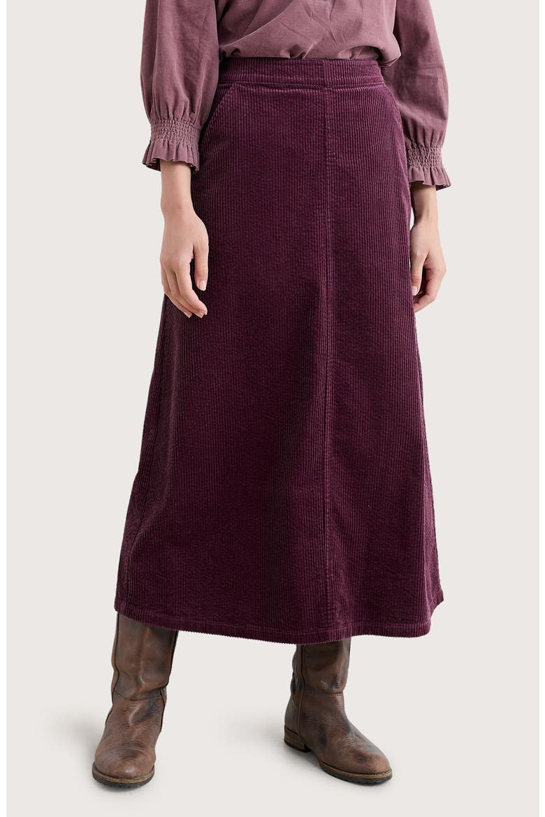 Window Wren Organic Cotton Corduroy Midi Skirt, Main, color, DARK HELLEBORE