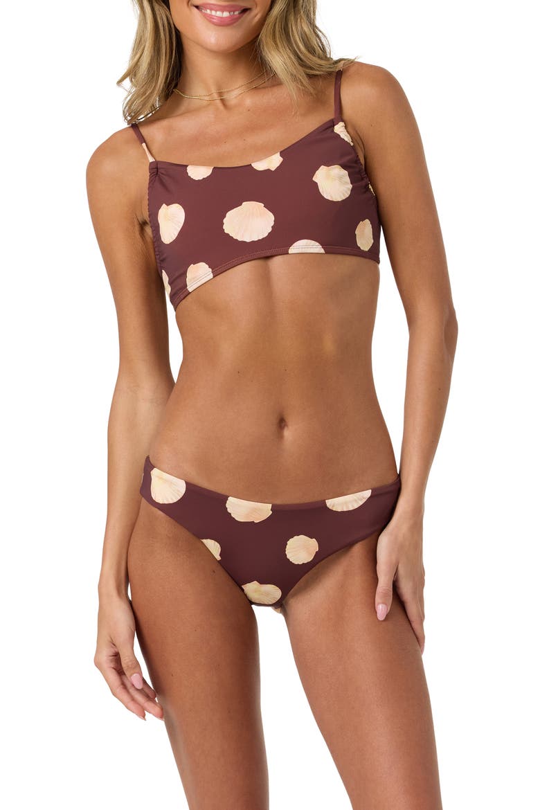 Camila Shells Rockview Bikini Top, Alternate, color, CHOCOLATE