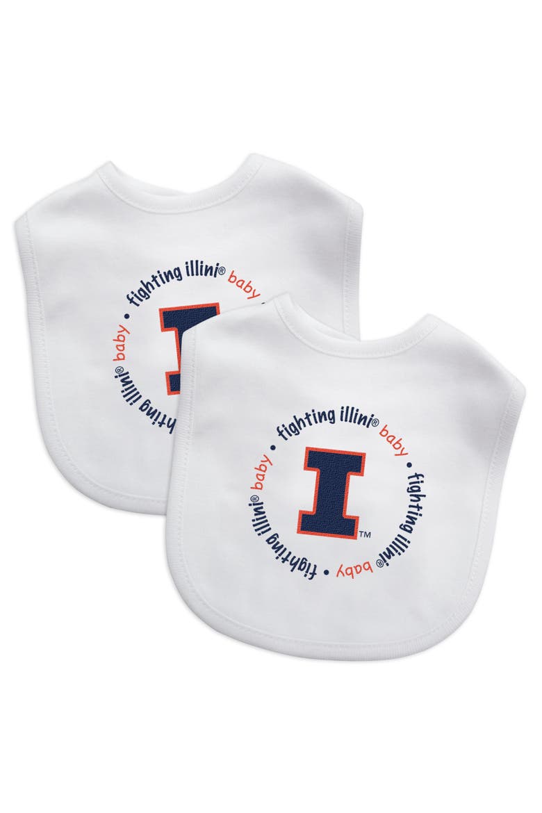 Illinois - Baby Bibs 2-Pack, Main, color, White