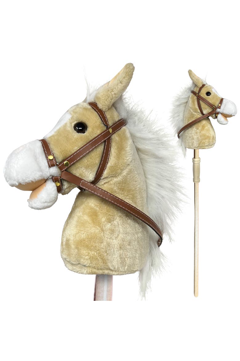 Stick Pony Palomino Tan Brown, 34 Inches Wood Stick Rideon, Main, color, Multicolored