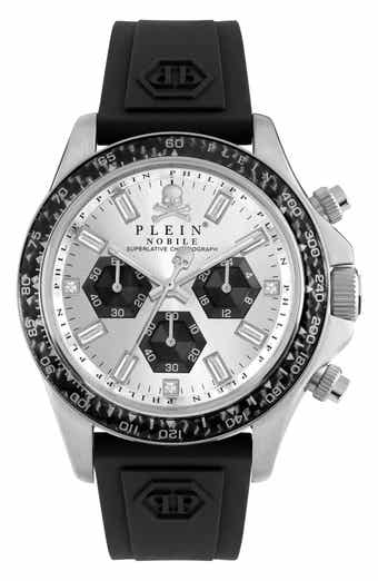 PHILIPP PLEIN Nobile Racing Silicone Strap Chronograph Watch, 43mm