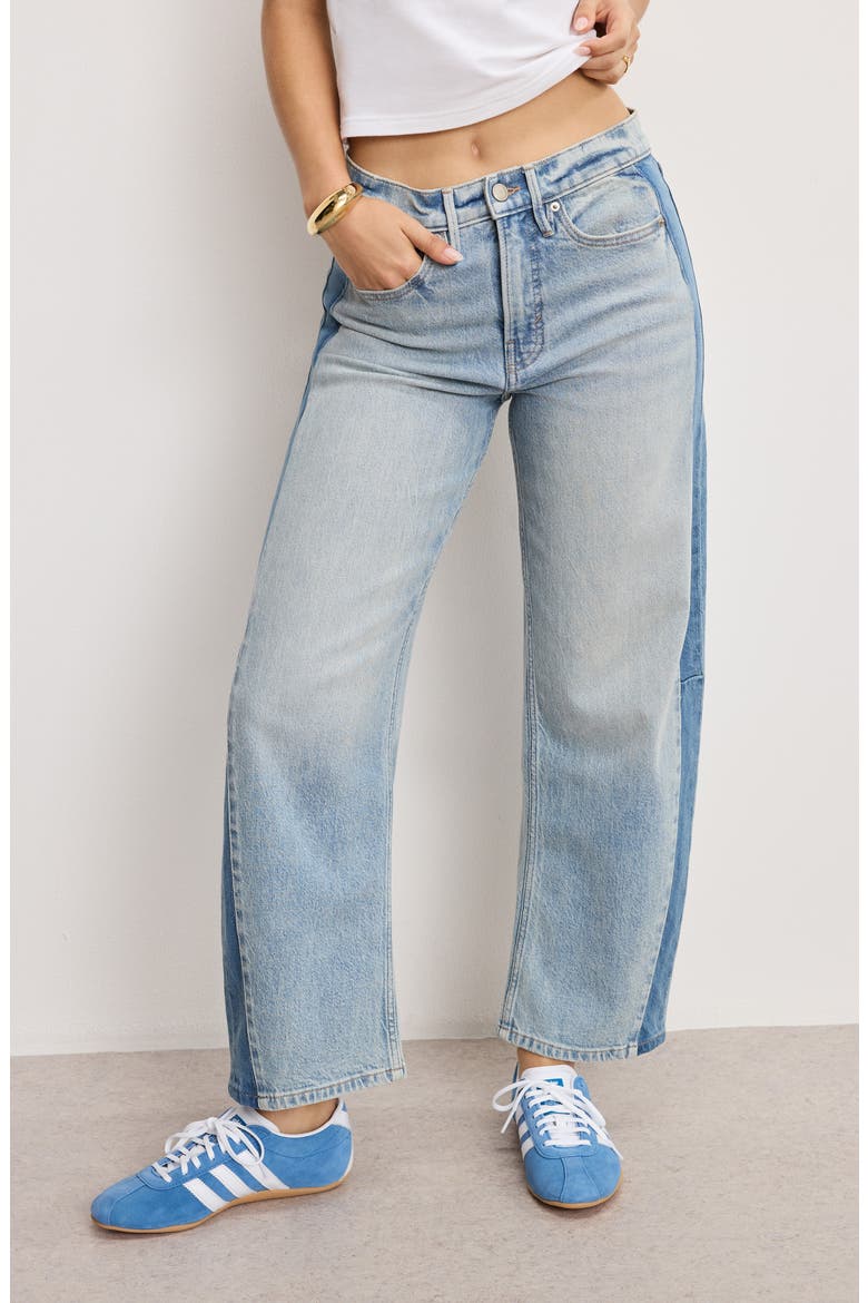 Good Standard Mid Rise Ankle Barrel Jeans, Main, color, INDIGO