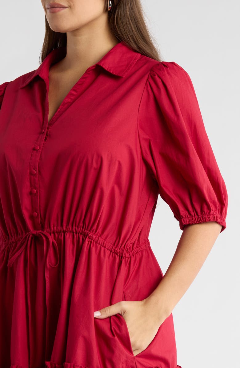 SUGARLIPS Stacie Cotton Shirtdress, Alternate, color, Cherry