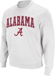 COLOSSEUM Men's Colosseum White Alabama Crimson Tide Arch & Logo Crew Neck Sweatshirt