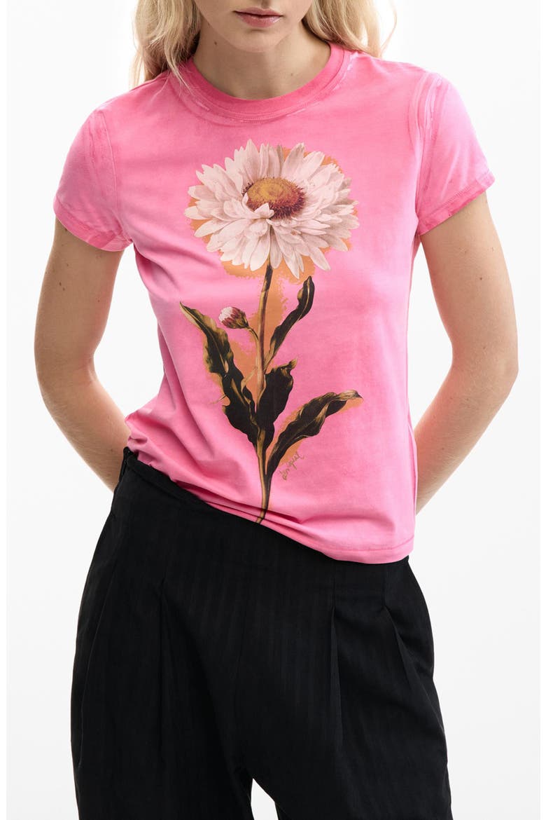 Floral Cotton Graphic T-Shirt, Main, color, PINK