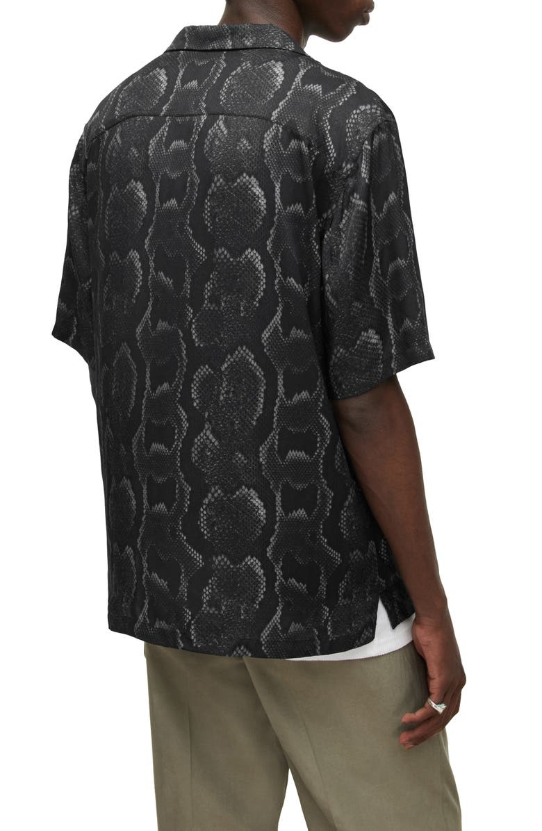 AllSaints Shedded Snake Print Button-Up Shirt, Alternate, color,