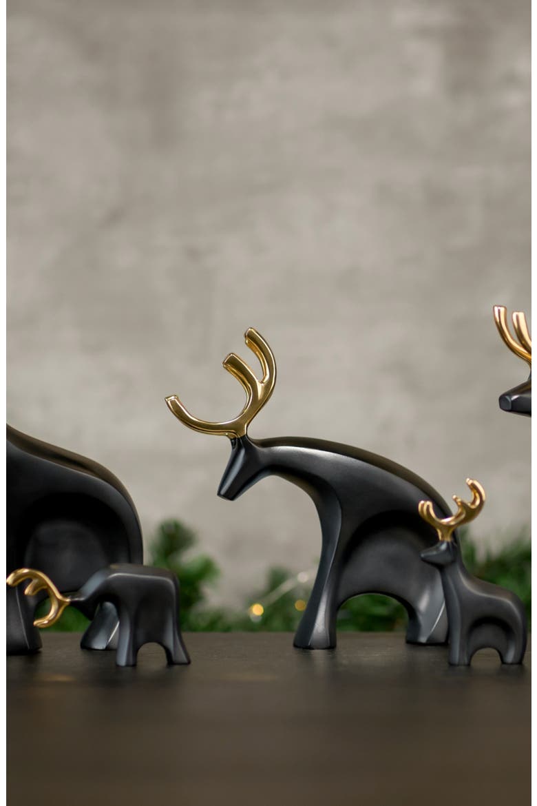 Prancer Set of 3 Reindeer Figurines, Alternate, color, BLACK