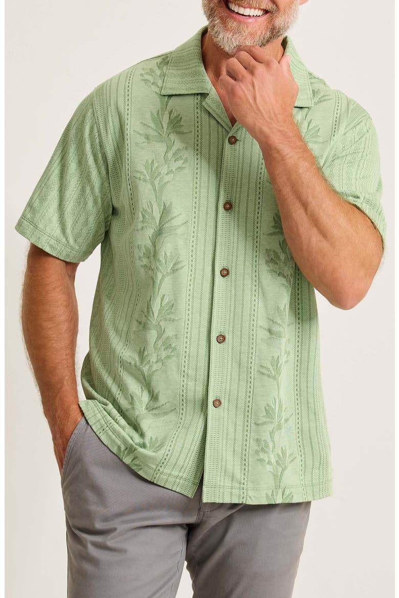 Palm Fresco Beach IslandZone® Button-Up Camp Shirt, Main, color, ELM