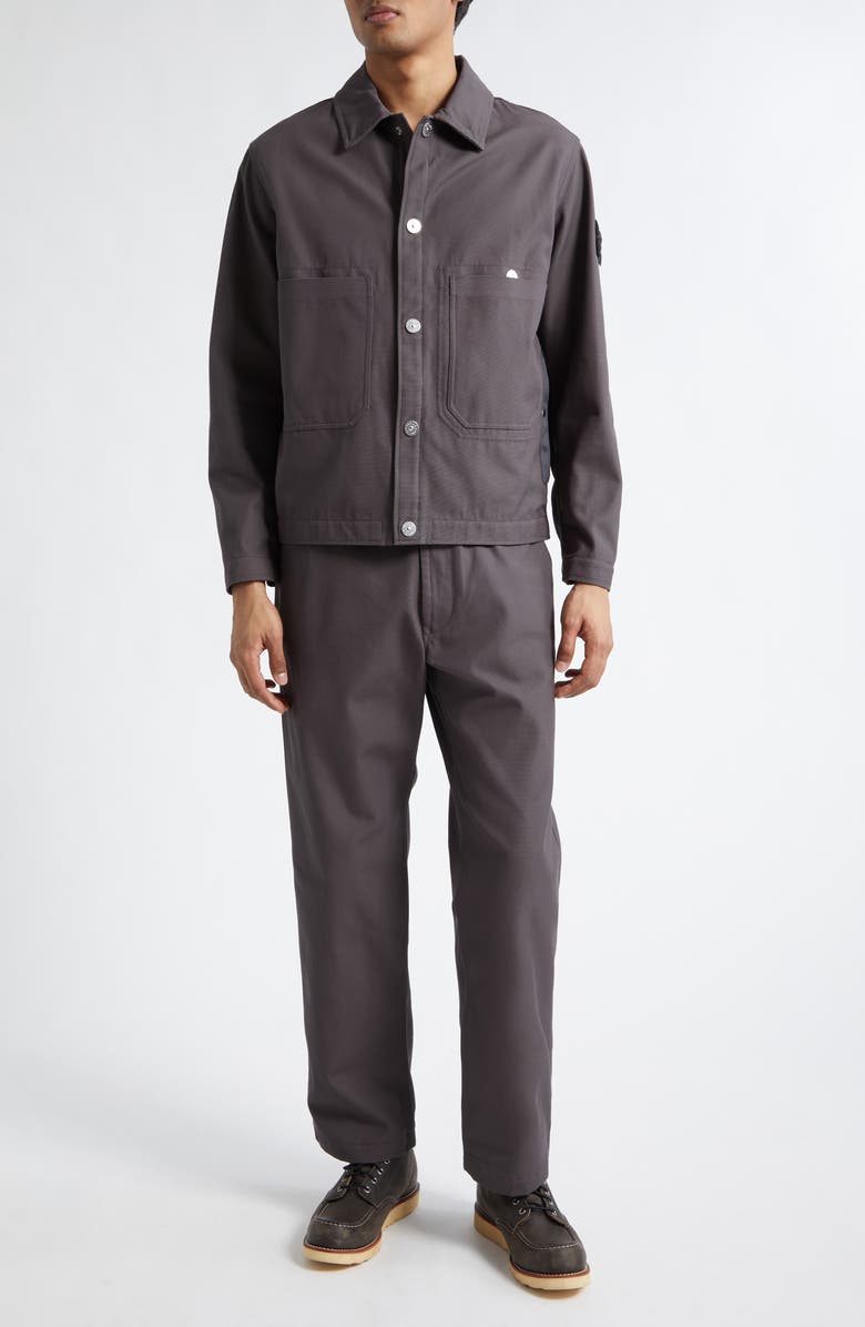 Stone Island Straight Leg Cotton Twill Pants, Alternate, color, Charcoal