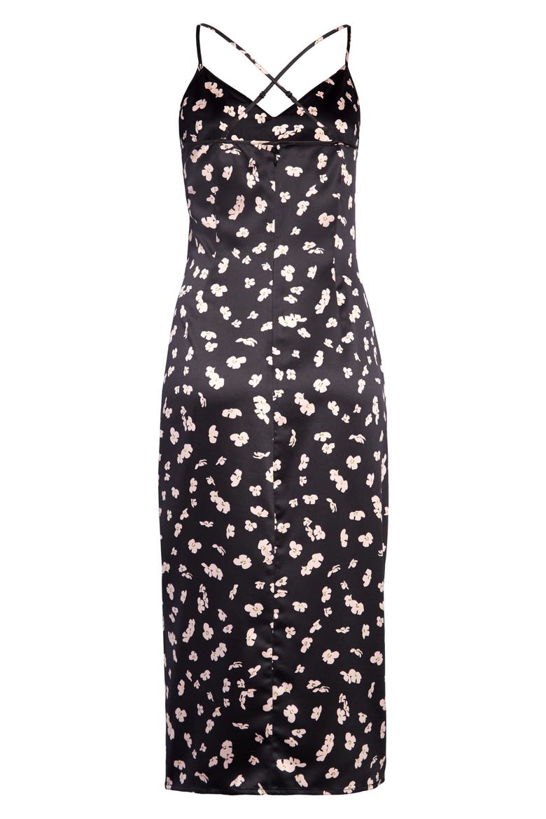 Floral Strappy Midi Dress, Alternate, color, BLACK FLORAL DRIFT