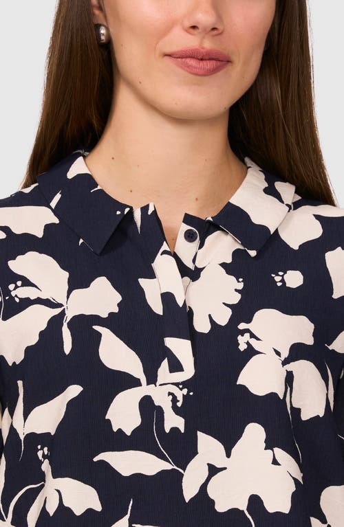 Halogenr Halogen(r) Floral Short Sleeve Shirt In Classic Navy