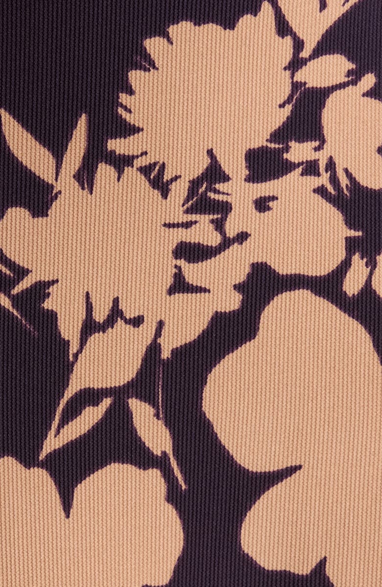 Connected Apparel Floral Sleeveless Dress, Alternate, color, Aubergine/ Gold