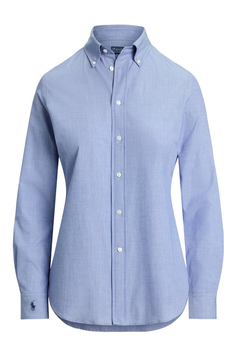 End-On-End Slim Fit Stretch Cotton Button-Down Shirt, Alternate, color, DARK ROYAL