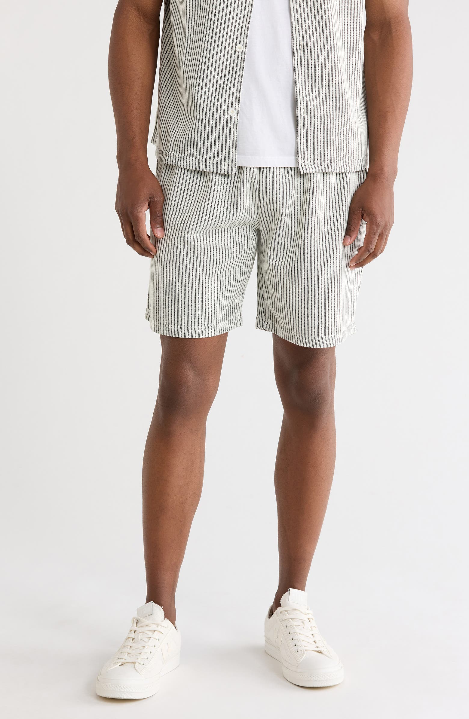 FLEECE FACTORY Rib Stripe Shorts | Nordstromrack