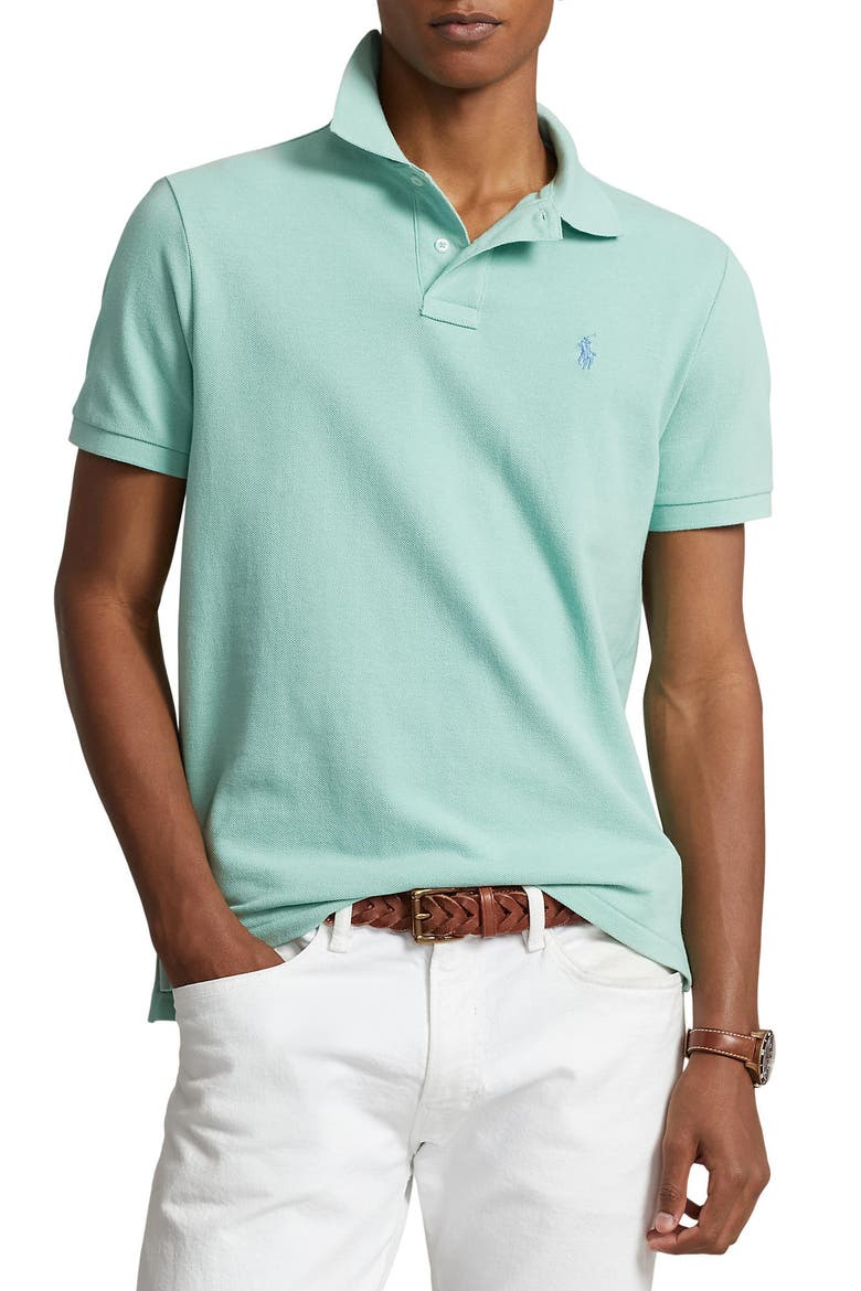 Cotton Piqué Polo, Main, color, CELADON/ C7580