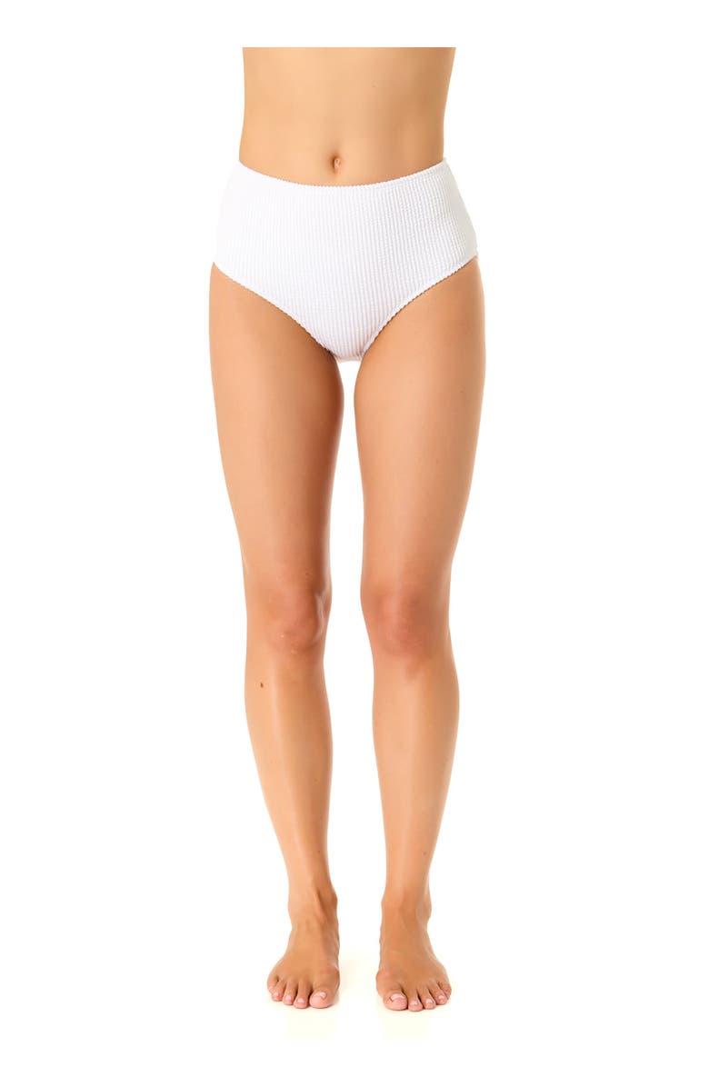 Anne Cole Women's Live In Color Textured High Waist Swim Bottom, Alternate, color, White