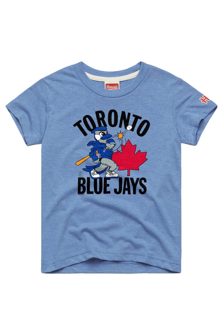 Youth Homage Light Blue Toronto Blue Jays Mascot Tri-Blend T-Shirt, Main, color, Light Blue