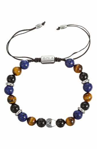 EYE CANDY LOS ANGELES Men's Luca Agate Beaded Slide Bracelet