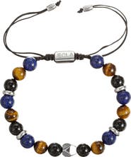 EYE CANDY LOS ANGELES Men's Luca Agate Beaded Slide Bracelet