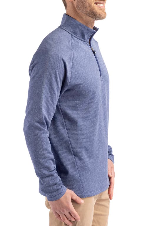 Cutter & Buck Peshastin Fleece Half Zip Pullover In Tour Blue Heather