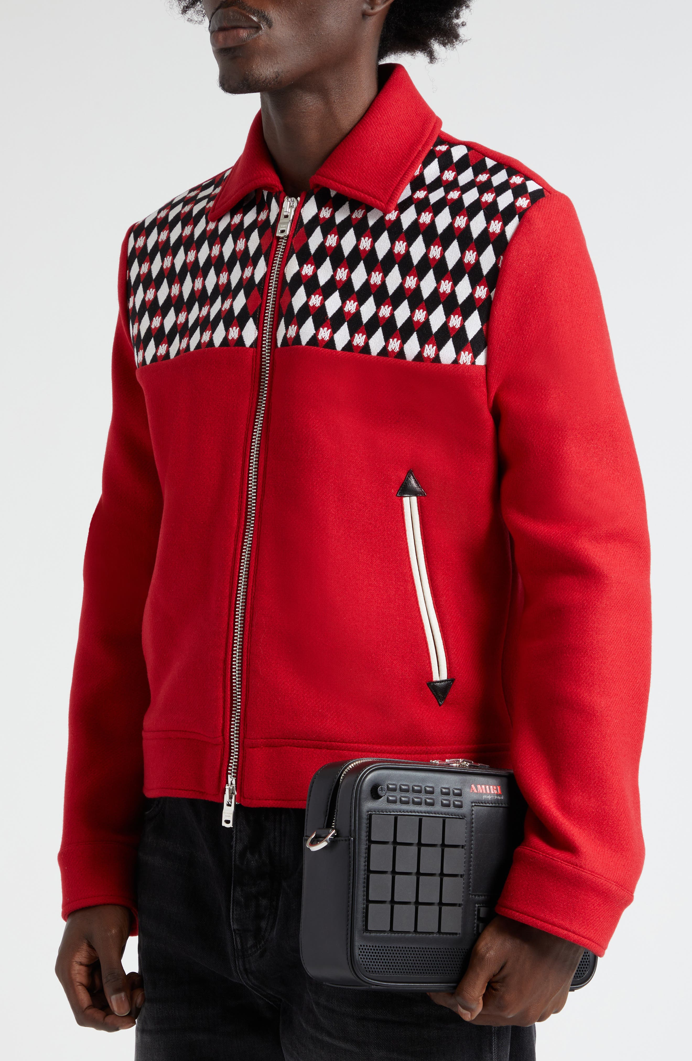 AMIRI Drum Machine Crossbody Bag, Alternate, color, Black