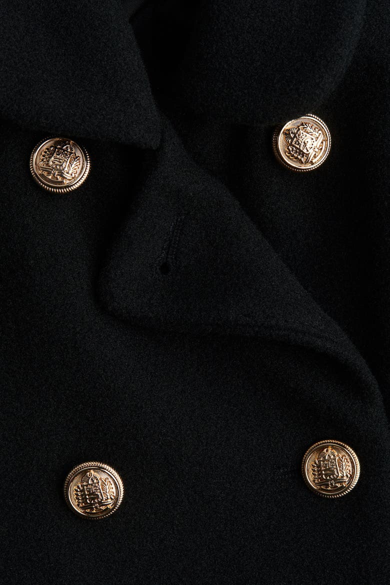 Double-Breasted Coat, Alternate, color, Black