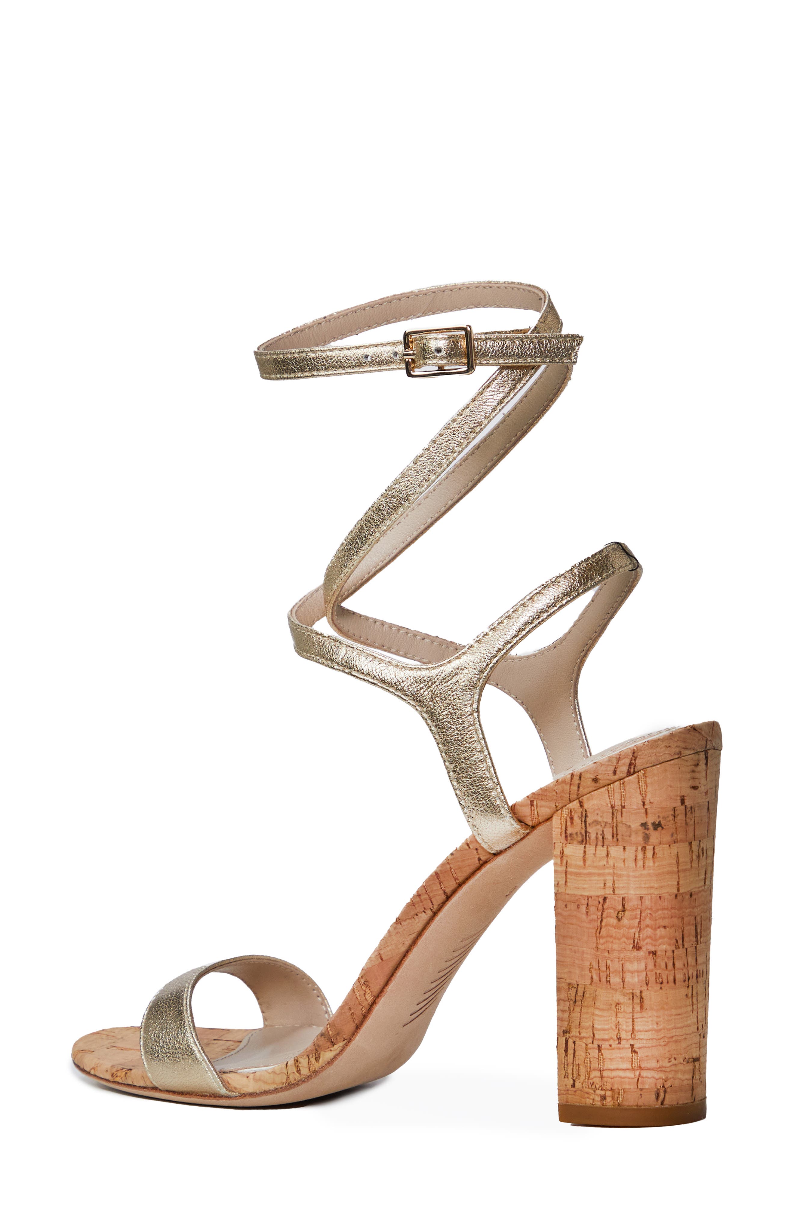 PAIGE Niko Ankle Tie Sandal, Alternate, color, Light Gold