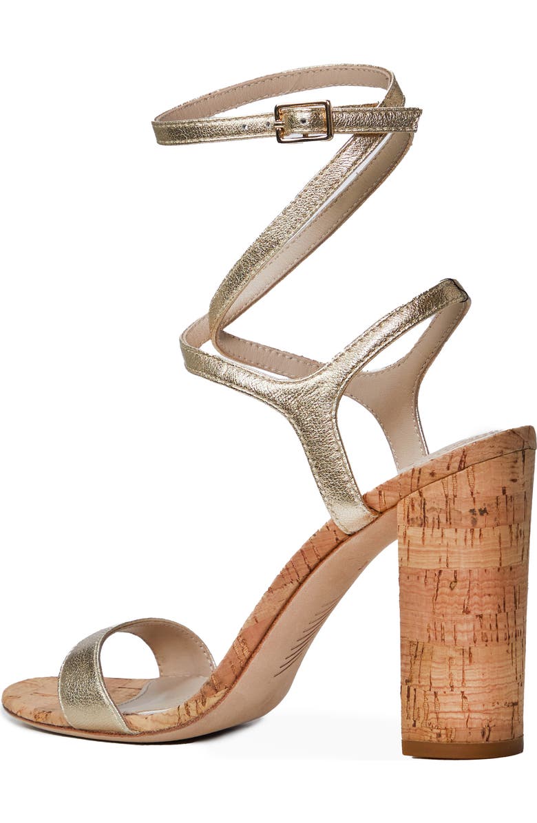 PAIGE Niko Ankle Tie Sandal, Alternate, color, Light Gold