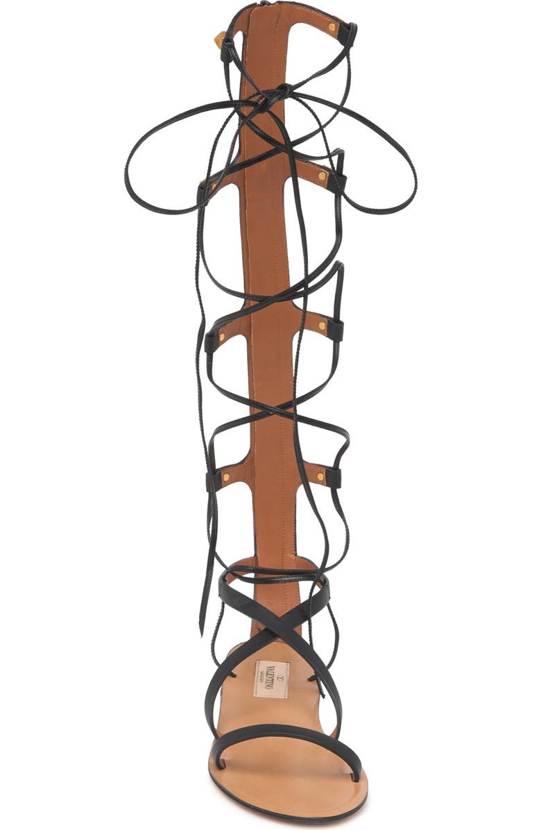 Valentino Garavani 'Rockstud' Tall Gladiator Sandal, Alternate, color,