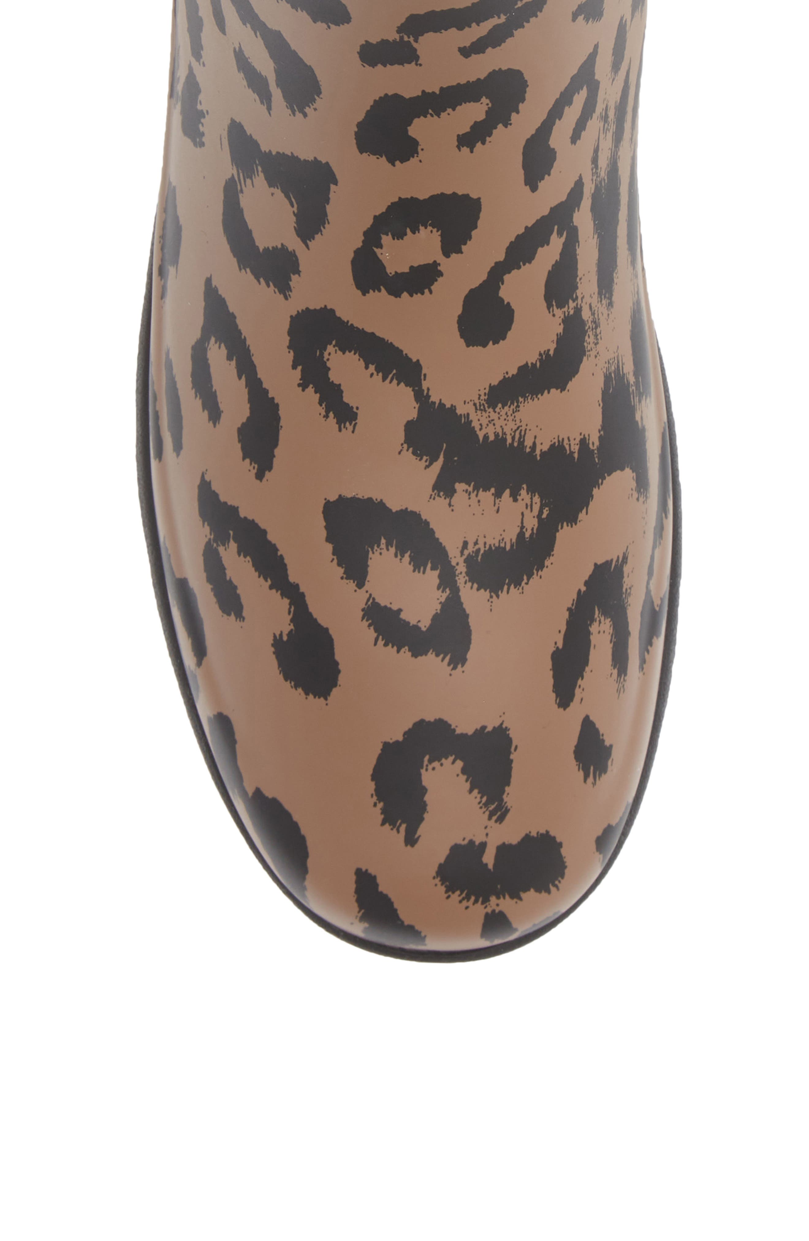 Hunter Original Refined Short Leopard Waterproof Rain Boot, Alternate, color, 