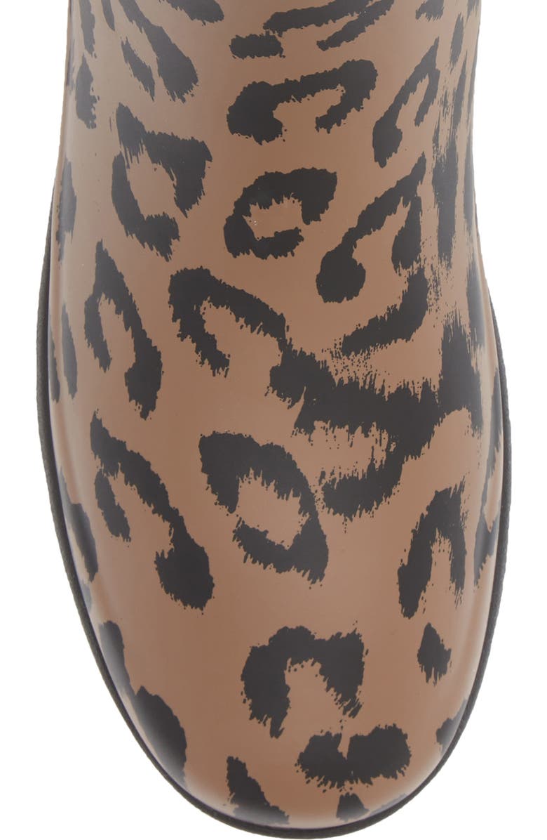 Hunter Original Refined Short Leopard Waterproof Rain Boot, Alternate, color,