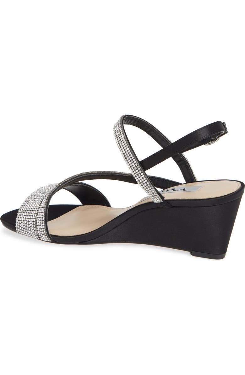 Nina Naloni Crystal Embellished Wedge Sandal, Alternate, color,