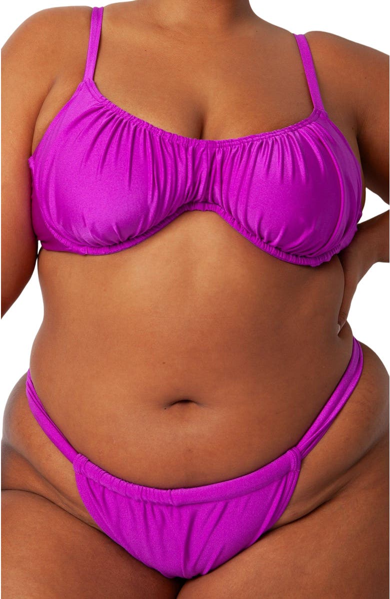 Villa Fresca Nev Bikini Swimsuit Top, Alternate, color, Berry