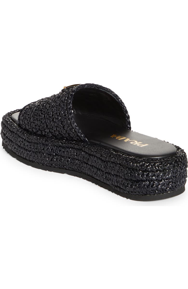 Prada Raffia Flatform Slide Sandal, Alternate, color,
