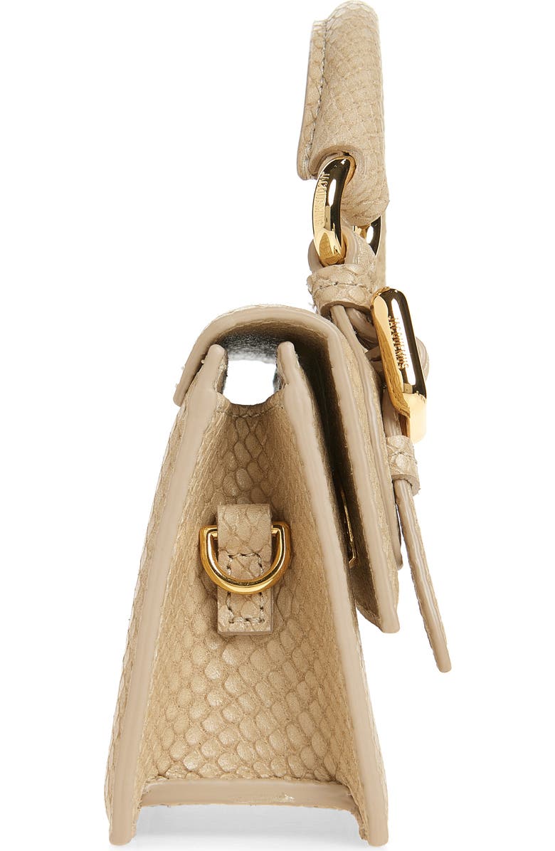 Jacquemus The Long Chiquito Embossed Leather Top Handle Bag, Alternate, color, Light Beige 130