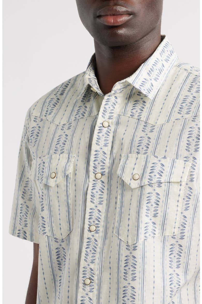Laramie Short Sleeve Snap-Up Western Shirt, Alternate, color, LAUREL GROVE STRIPE