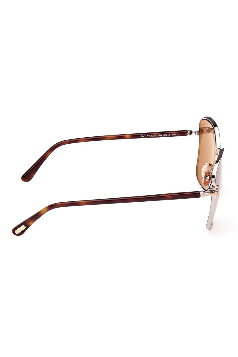 Fern 57mm Square Sunglasses, Alternate, color, SHINY LIGHT RUTHENIUM / ROSE