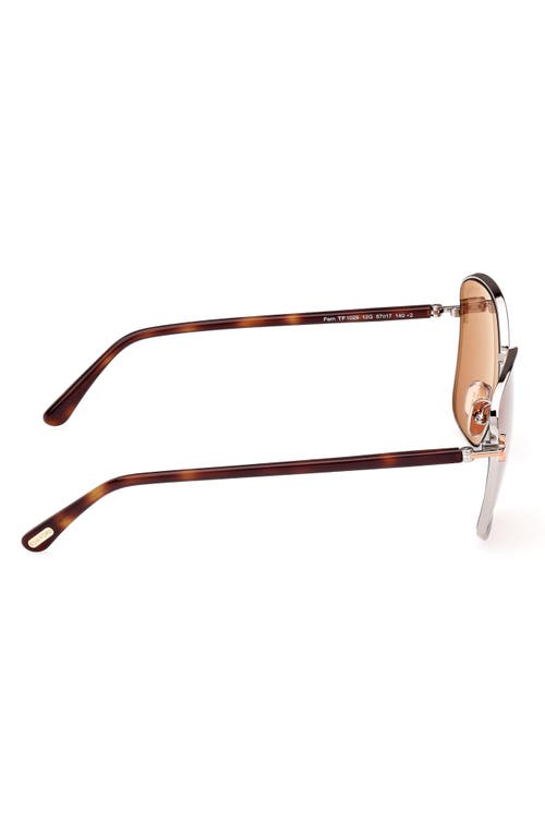 Tom Ford Fern 57mm Square Sunglasses In Neutral