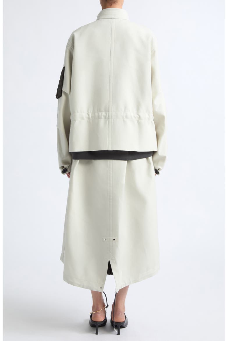 Wool Flannel & Nylon Twill Coat, Alternate, color, ECRU