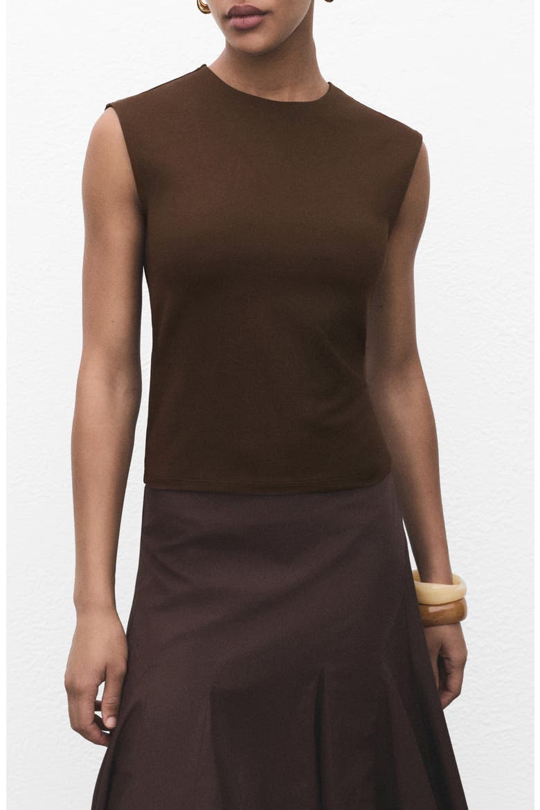 Fitted Sleeveless Top, Main, color, BROWN