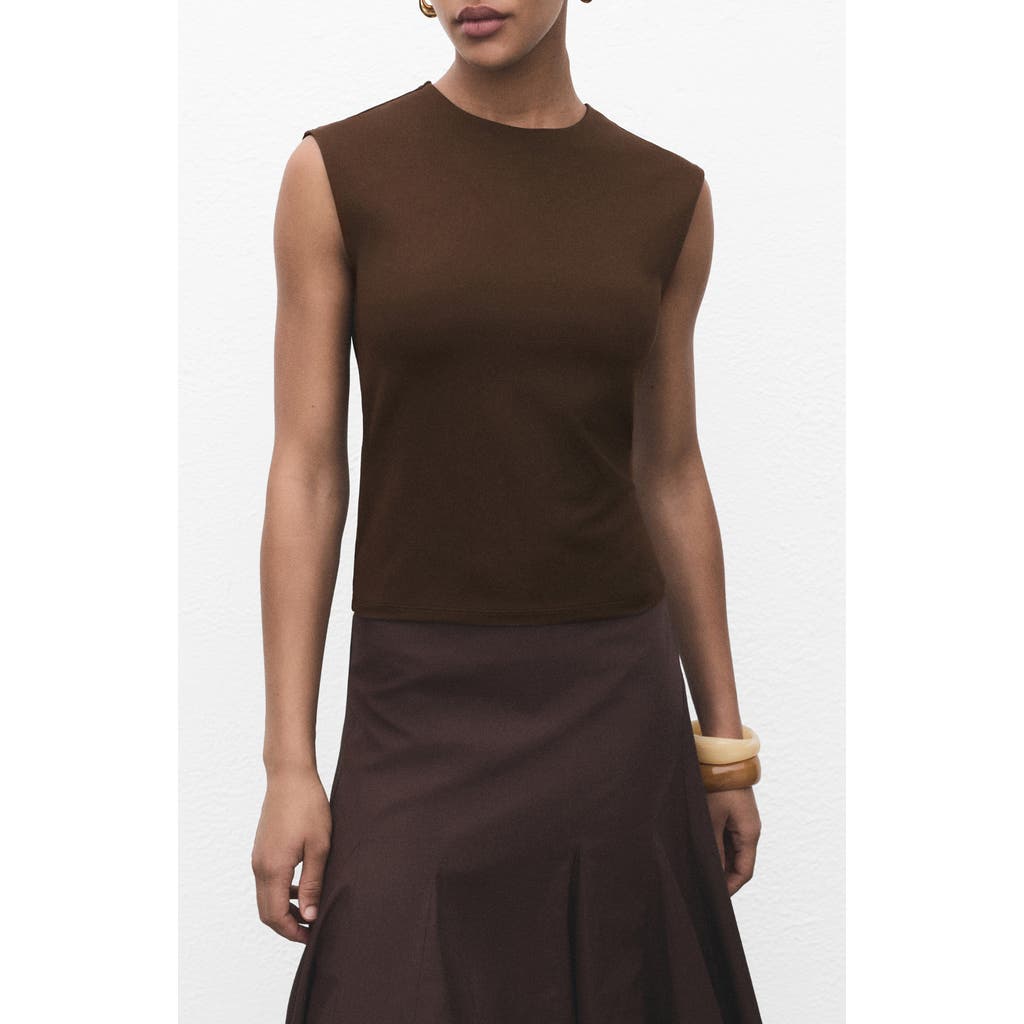 Mango Fitted Sleeveless Top In Brown