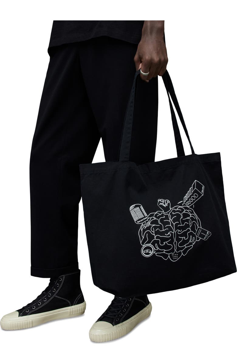 AllSaints Black Girls Smile Tote, Alternate, color,