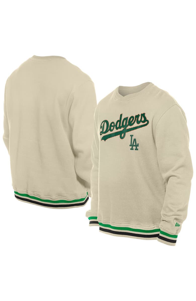 New Era Men's New Era  Cream Los Angeles Dodgers St. Patrick's Day Twill Pullover Sweatshirt, Main, color, 