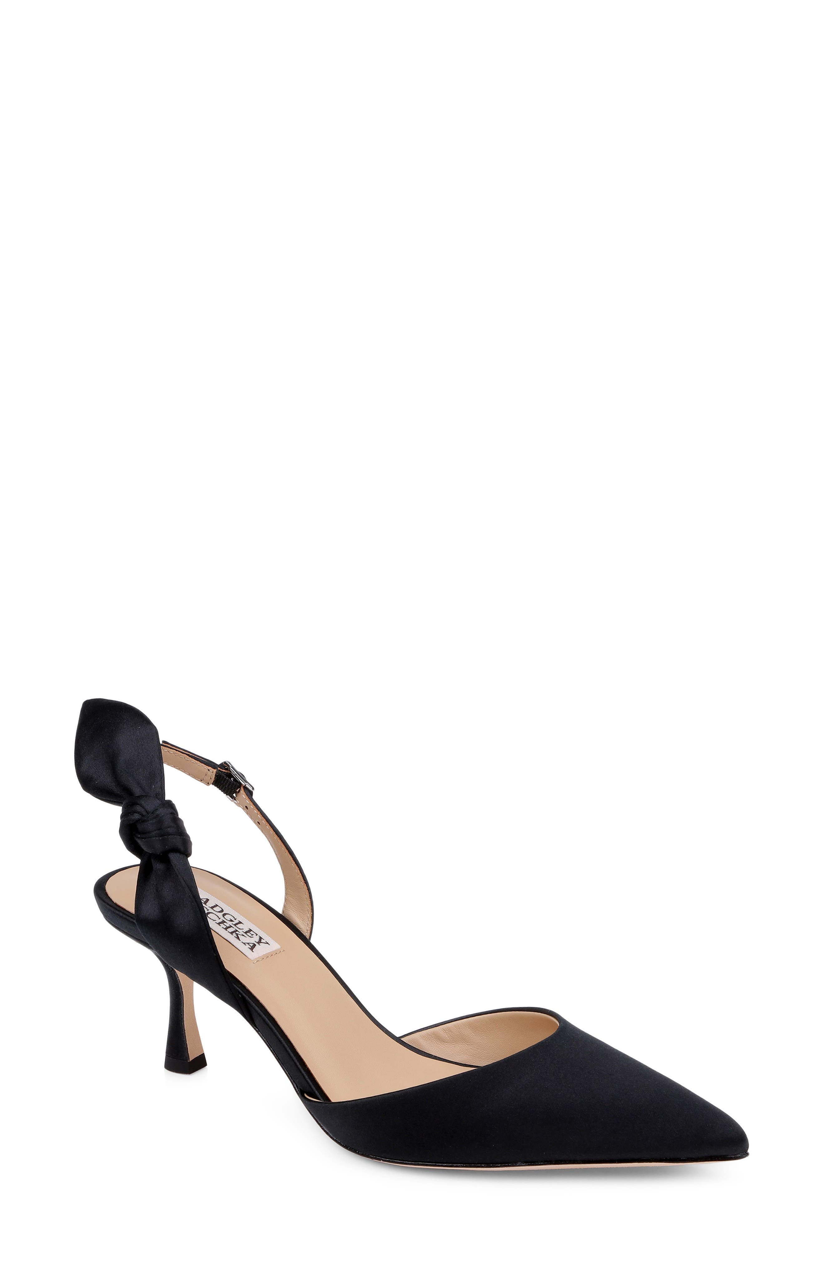 Badgley Mischka Collection Yuan d'Orsay Pump, Main, color, Black Satin