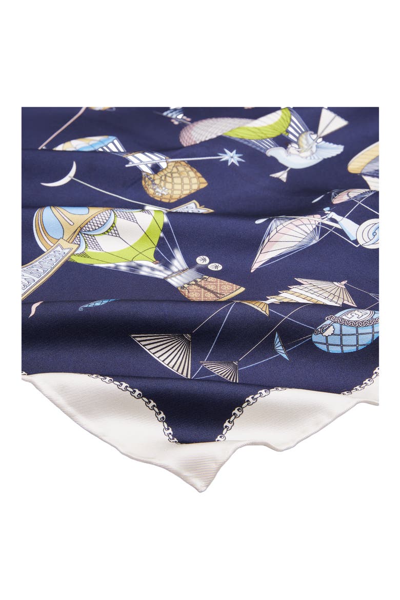 Hot Air Balloon Silk Neckerchief, Alternate, color, NAVY