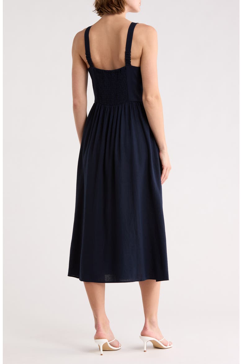 Keyhole Midi Dress, Alternate, color, NAVY
