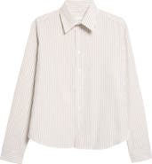 Second Layer Sherman Stripe Cotton Button-Up Shirt
